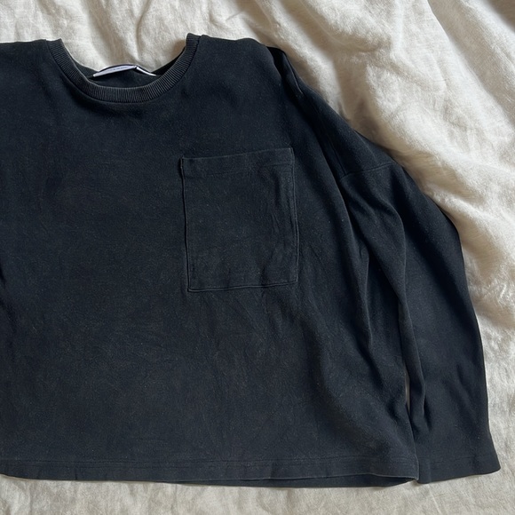 L.F. Markey black stretchy boxy shirt - Picture 2 of 4